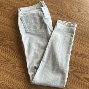 Eileen Fisher Beige/Concrete straight leg skinny jean, NWT, size 12, 32" inseam.